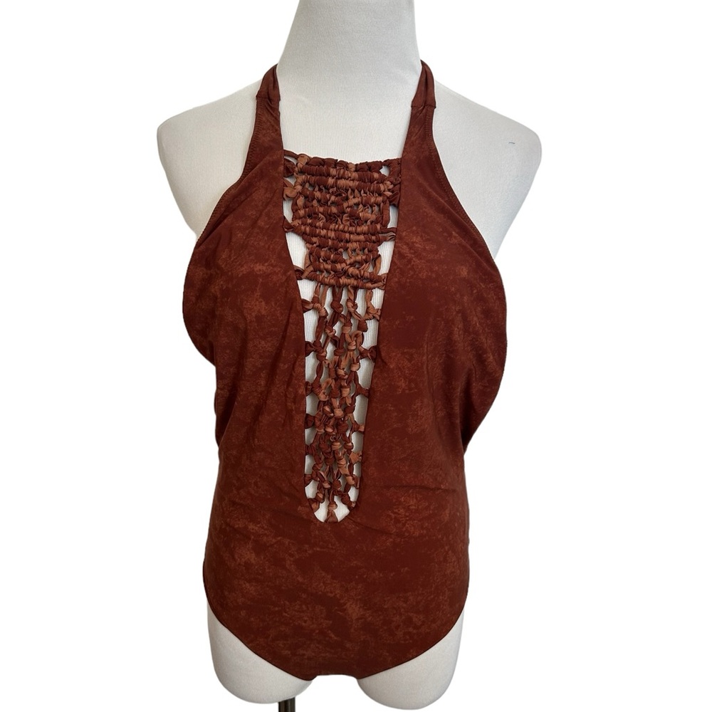 Show Me Your MuMu Brown One Piece Swimsuit